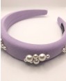 珍珠细节紫色发箍